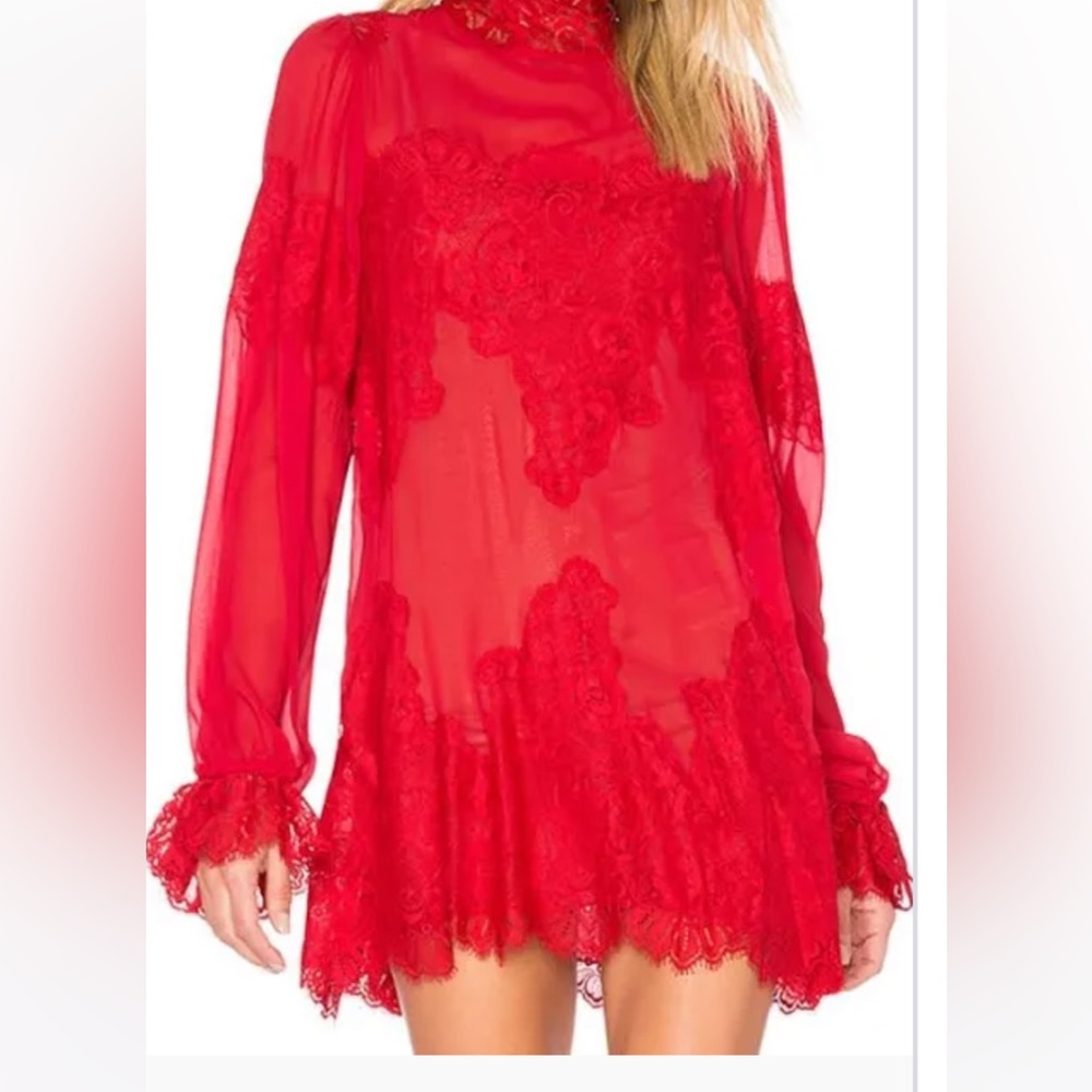 Long sleeve mini dress we are HAH small oversized lace
